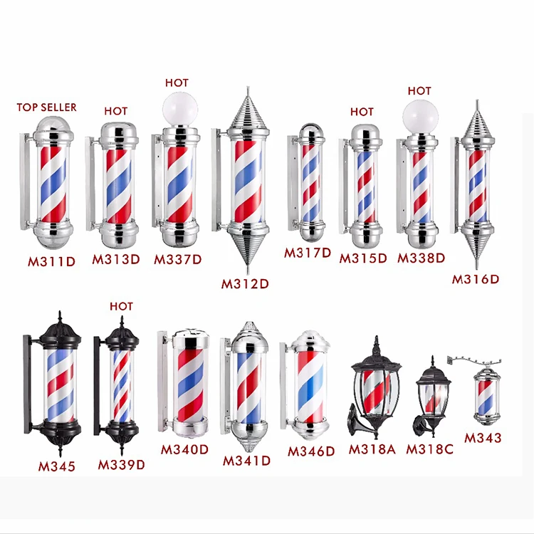 Hair Salon Stations Equipment Best Seller Rotating Barber Shop Pole Black and White Barber Pole Salon furniture Wholesale Price