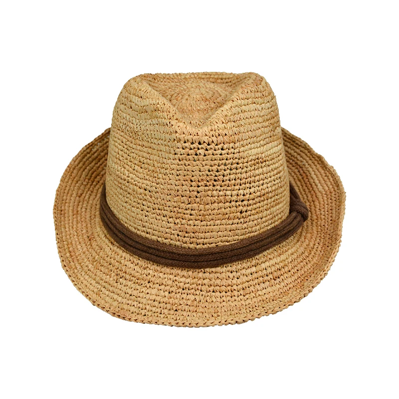 
China Suppliers Manufacture 100% hand knitted Raffia straw women summer hat 