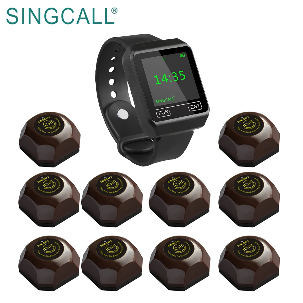 Беспроводной ресторанный Настольный зуммер SINGCALL Дистанционная система вызова официанта