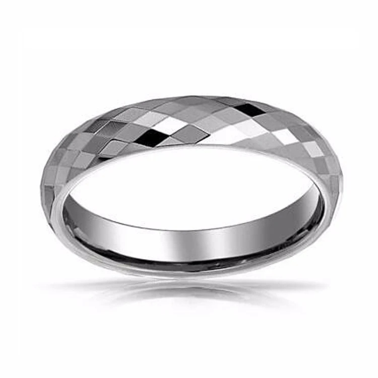 
Wholesale Multi-Faceted Design Polished Tungsten Carbide Wedding Ring 