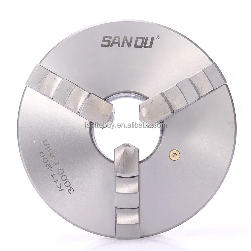 
8 inch Lathe Chuck K11-200 200mm Self Centering Hardened Steel Three Jaws Chuck for CNC Rotary Axis 