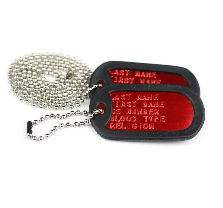 Алюминиевый военный догтег с логотипом на заказ с цепями и изоляторами