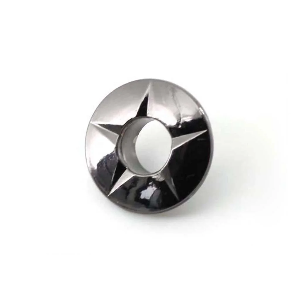 Handbag Accessories Hexagon Hat Eyelet Grommet  Stylish Black Metal Eyelet For Garments