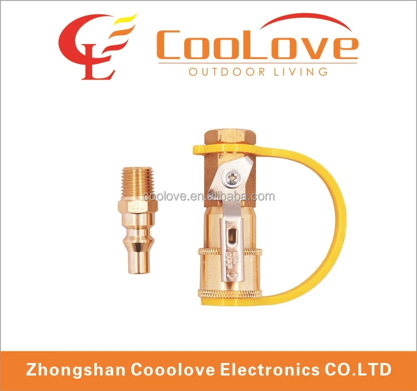 RV trailer propane tank quick connect disconnect valve fitting