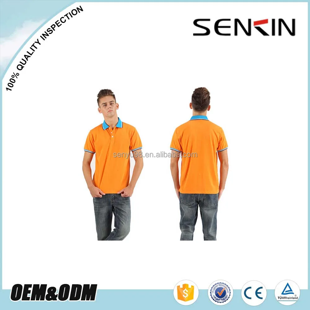 Factory Price Cotton Couple Polo Shirt Custom Orange Collar White T Shirt Plain POLO SHIRT