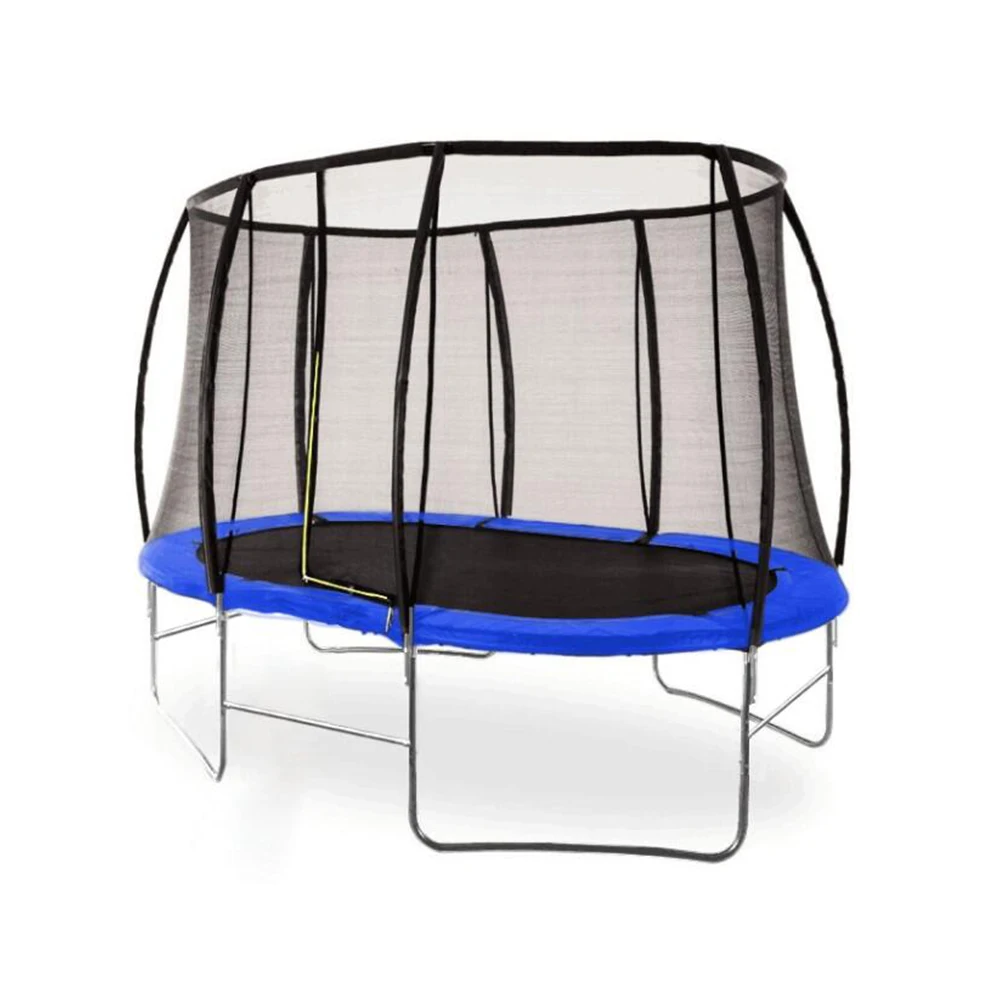 8X14ft trampoline park oval trampoline with inside safety net and basketball hoop