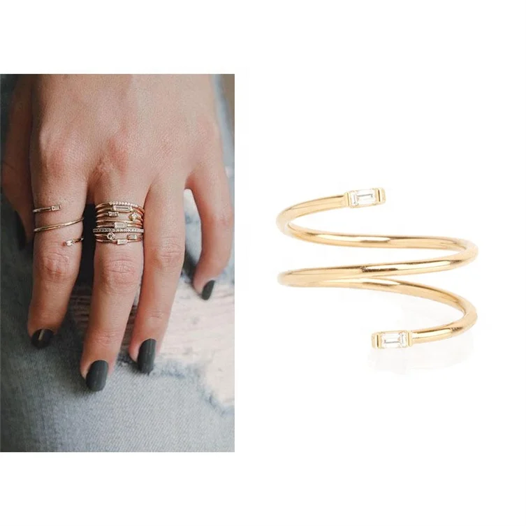 Gemnel Fashion 925 sterling silver jewelry 18K plated dainty new design finger ring