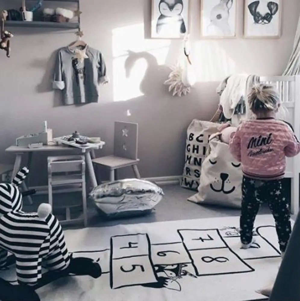 
100% Cotton Digital Checkers Kids Toys Malaysia Gaming Customized Folding Baby Play Mat for Children 