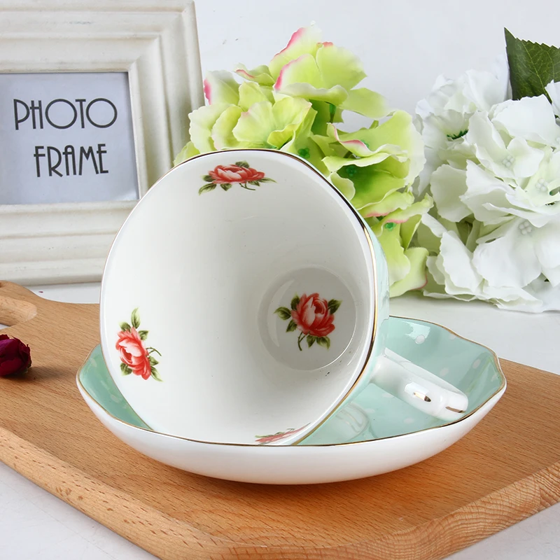 Romantic Style Ceramic cup Bone China Royal Coffee Cups And Saucers