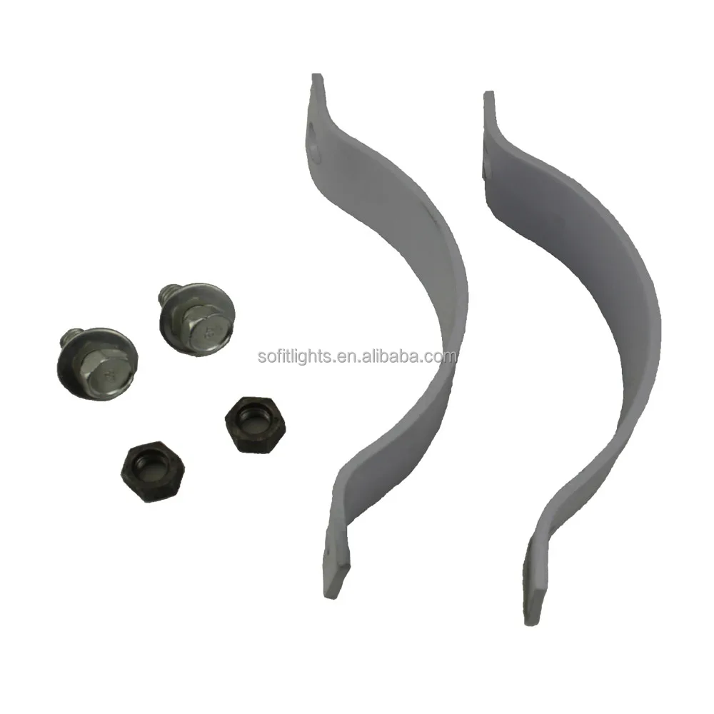 Galvanized round steel light pole clamps