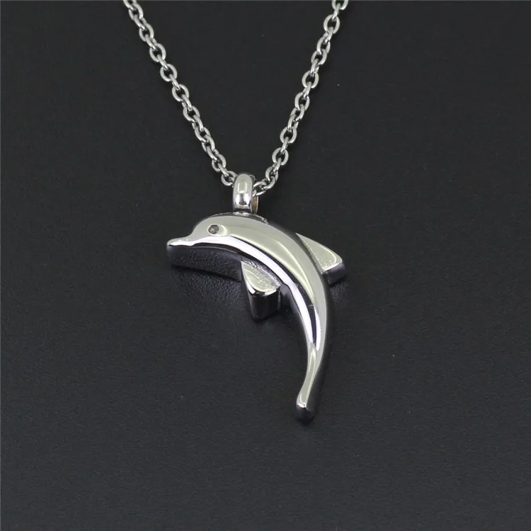 Urn Necklace Cremation Jewelry Memorial Ash Keepsake Dolphin Shape Pendant Necklace