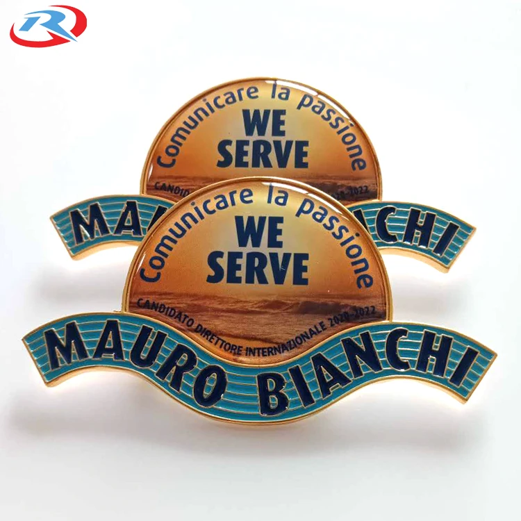 custom lion club LOGO gold plated diamond Metal soft enamel Lapel Pin