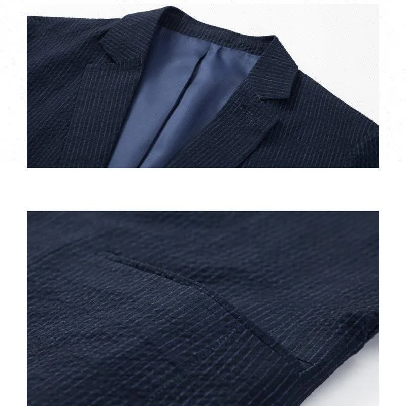 Китайские Мужские приталенные деловые полосатые блейзеры, костюмы, куртки