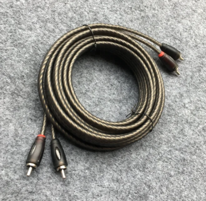 
High Quality Braid Shielded Car Audio 2RCA Cable dual RCA male 