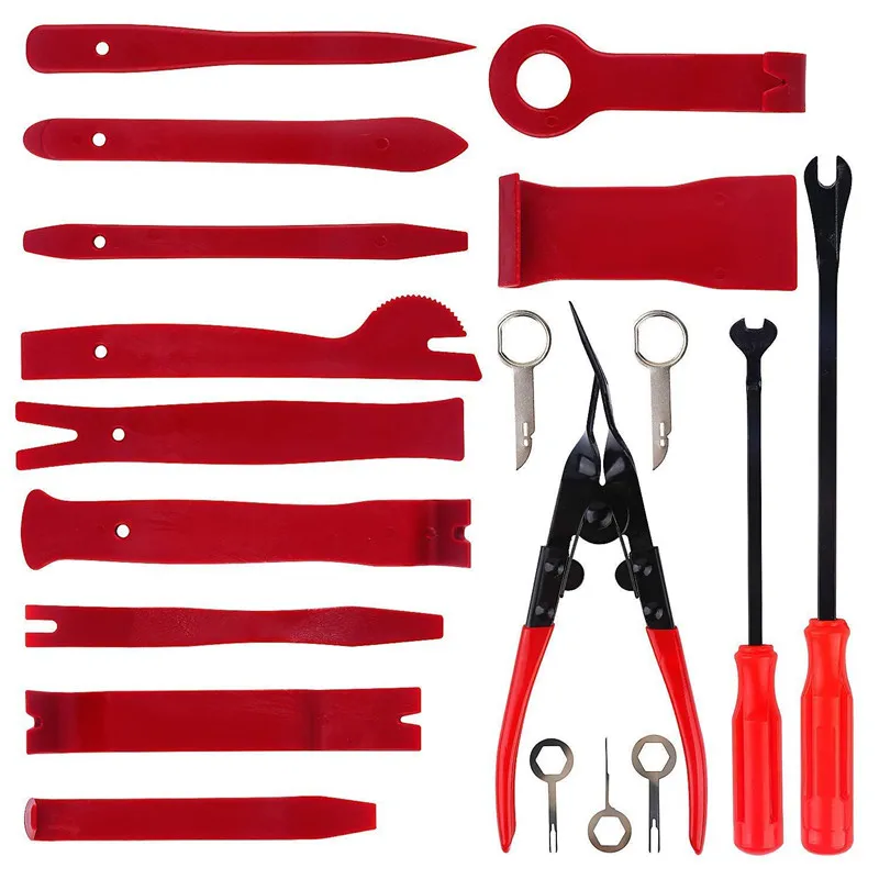 18pcs Nylon Trim Removal Tool Set for Car Panel Dash Audio Radio Removal Installer and Repair Pry Tool Kits with Storage Bag