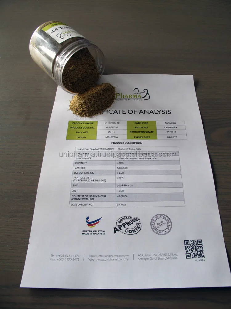 feed additives manufacturer Choline Chloride 60% Feed Grade Amino Acids