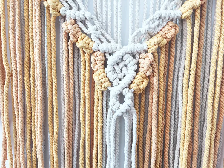 Богемный вязаный хлопковый макраме настенный гобелен ручной работы