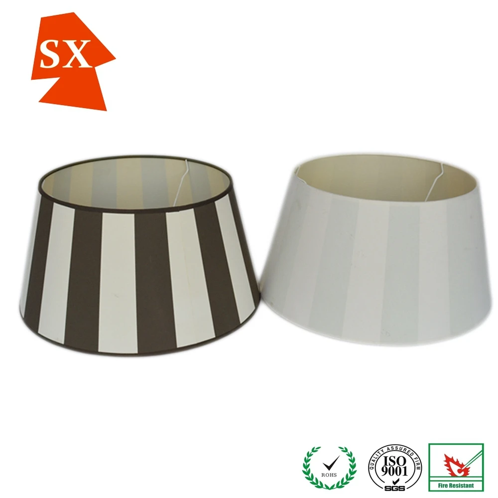 
Striped ribbon TC fabric desk lampshade 