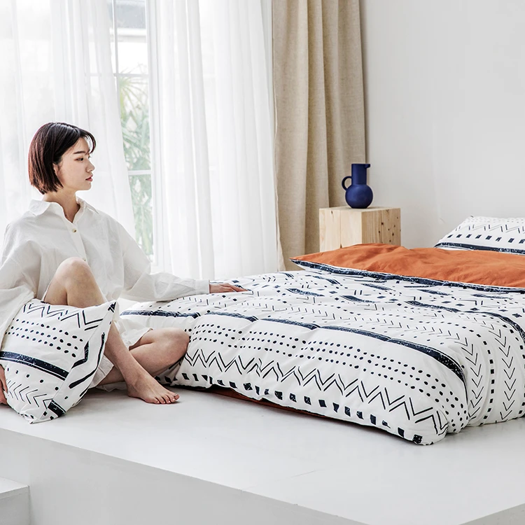 Ready to ship 100%Cotton Twin Queen King 1 Duvet Cover and 2 Pillow Cases Bedding set