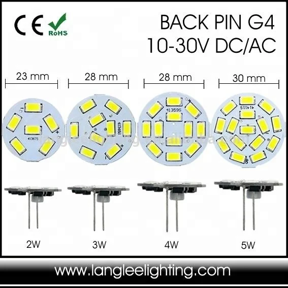 5W Extremely Bright G4 LED Lamp Bulb 5730 pcb g4 24v led bulbs G4
