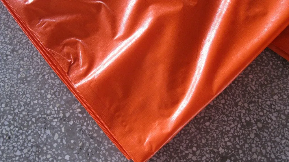 Waterproof Tarpaulin/tarp for Lumber Ship Port Goods Cover LDPE Coated PE Original and New Heavy Duty Orange Color Other Fabric