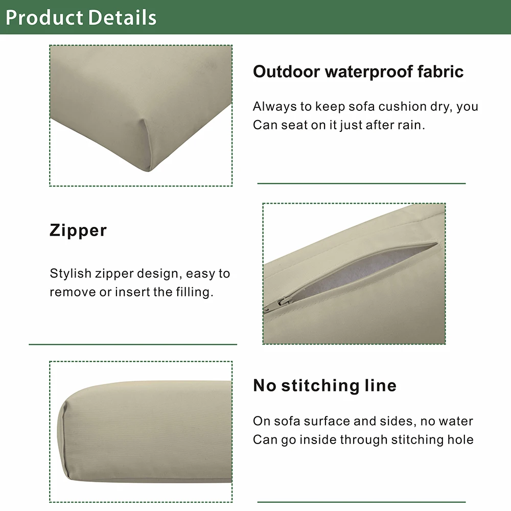 
Home Garden Patio Seat Replacement Cushion set PU foam Outdoor furniture cushions 