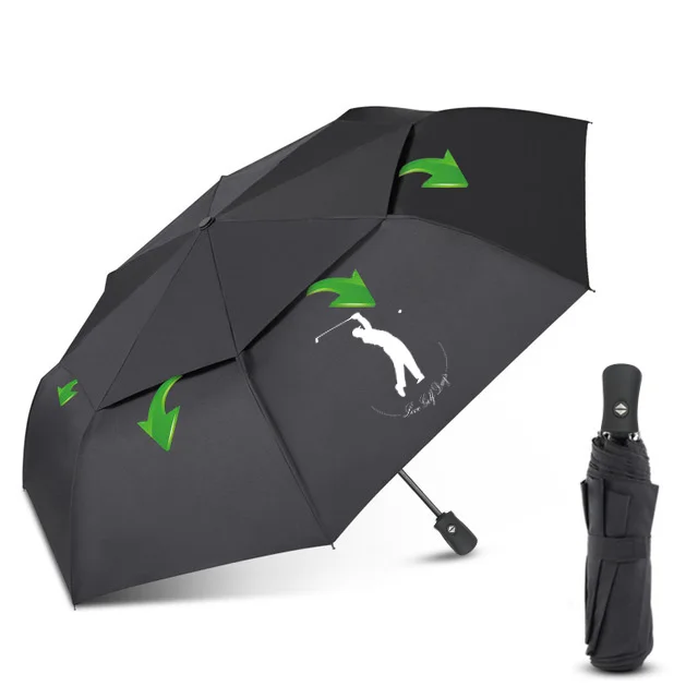 42inch Canopy automatically opens/closes at the touch of a button Umbrella with Wind Vent