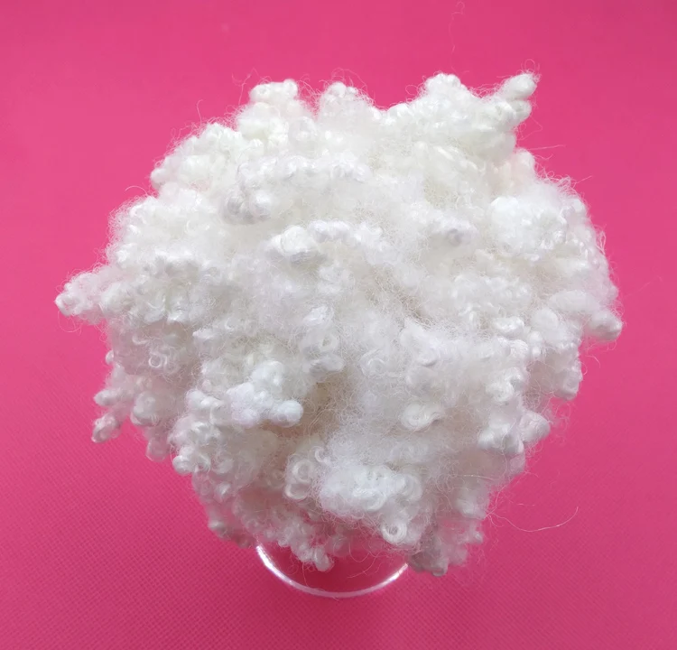 
GRS standard filling sofa materials Polyester Staple Fiber 15D*64MM HCS semi virgin grade 