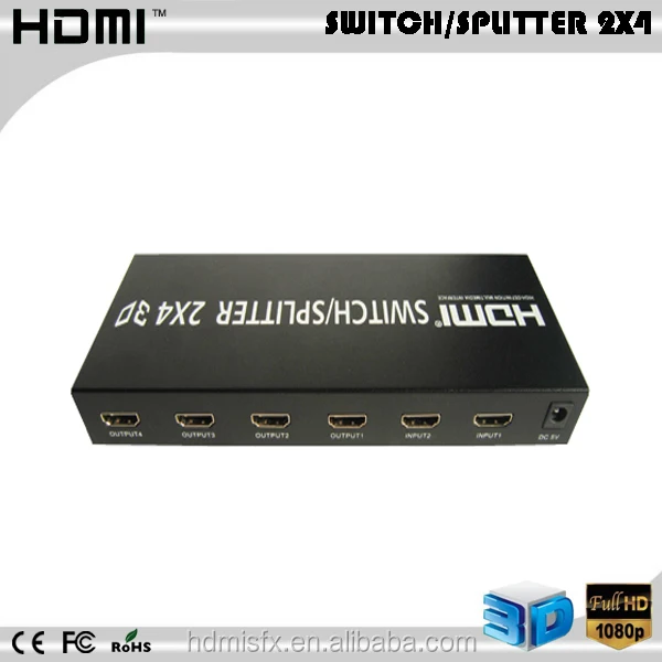  Разветвитель hdmi 2 в 4 выхода выключатель с поддержкой оптического поддержка аудио 5 1 четырьмя кабелями
