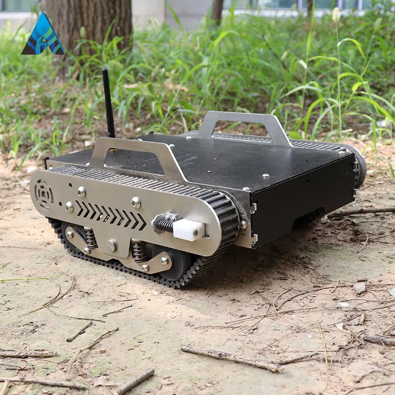 Remote control small rubber track robot tank chassis