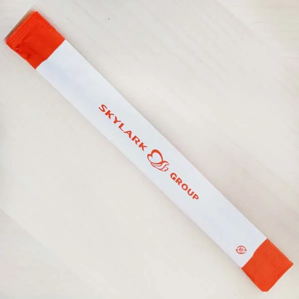Custom Printed 20cm Disposable Bamboo Chopsticks In Paper Sleeve