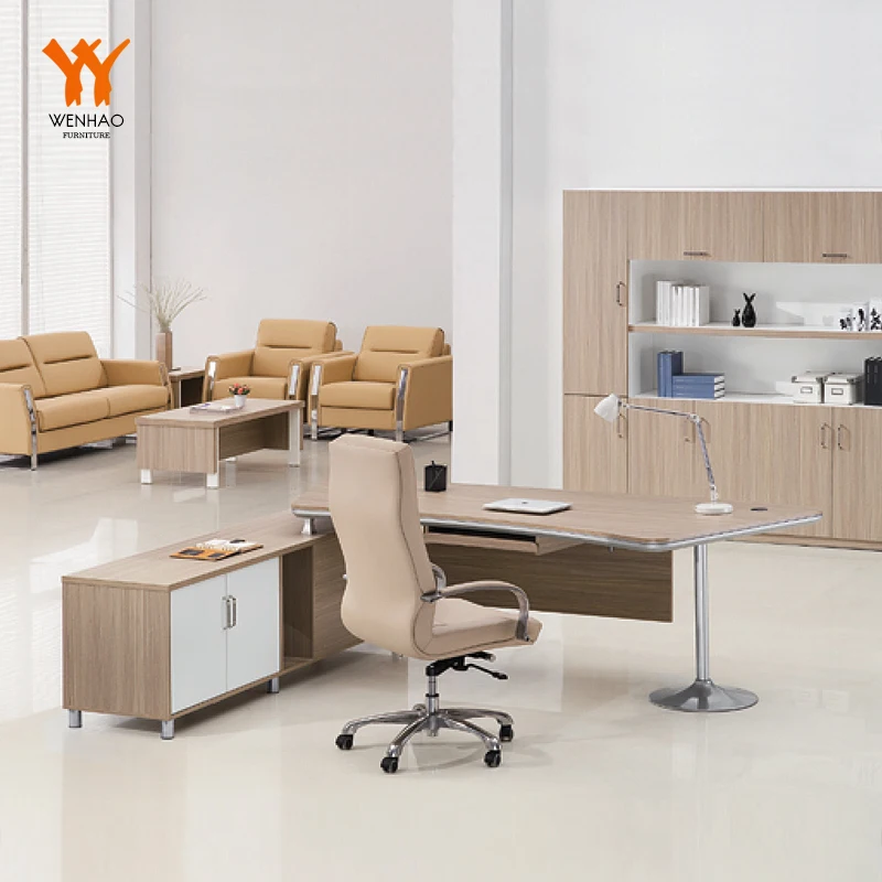 Low price white cheap l shaped office computer desk furniture