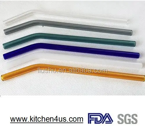 20cm dia.8mm Borosilicate glass drinking bent straws