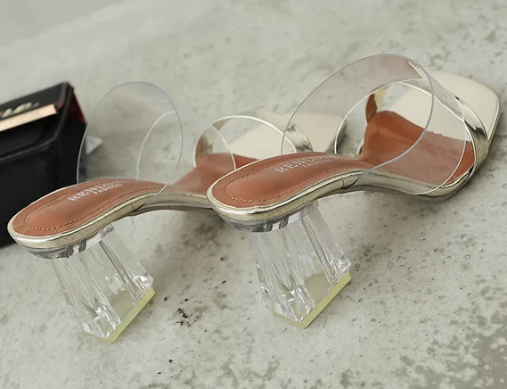 New design western summer flat PU footwear high heel woman fashion sandals