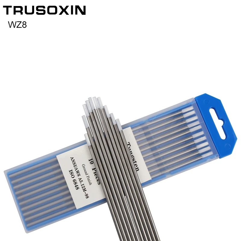 
WZ8 Tungsten Electrode Tig Rod 3.2MMx175mm White Head 0.8% Zirconiated Tungsten Electrode Welding Rod 
