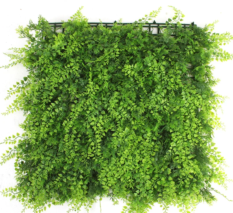 New Design Customized Decoration Wall Hanging Faux Leaves Panel Artificial Vertical Green Plant Wall for Gym Store Office
