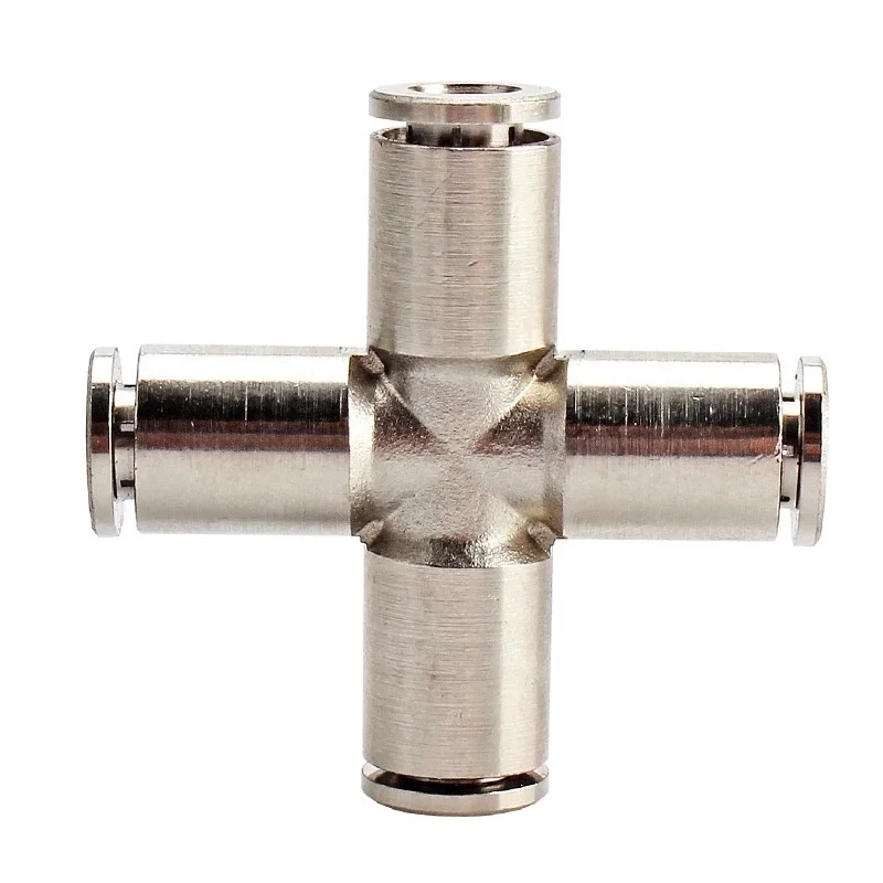 high temperature high pressure MPZA8 8mm 4 way brass fittings union cross joint pipe fitting fast connector
