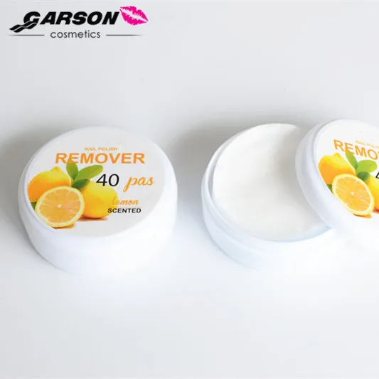 New Garson Cosmetics Fruit Flavor Good Quality Nail Polish Remover Wipes Pads nail polish remover