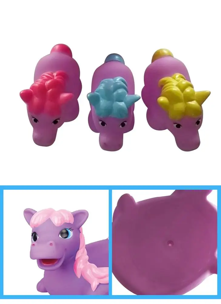 Horse natural toys kids rubber bath toy for baby