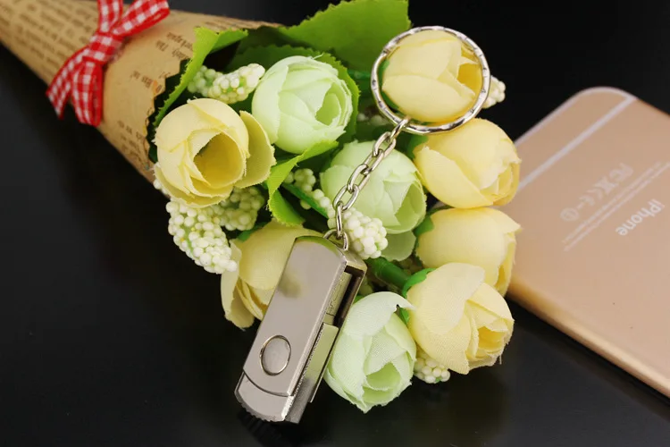 
Rotatable Metal Key Chain USB Stick USB 2.0 Customized LOGO USB Flash Drive 