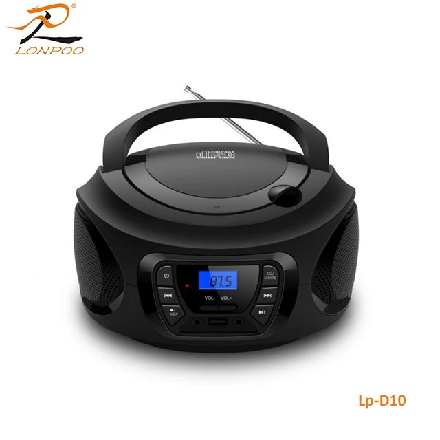 2019 заводская цена портативный hifi аудио системы CD boombox с пультом дистанционного управления и батарея в комплекте