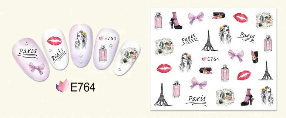 E 701-800 New Design Nail Manicures Decals 3D Art Cute feather Best Nail Art sticker for nail