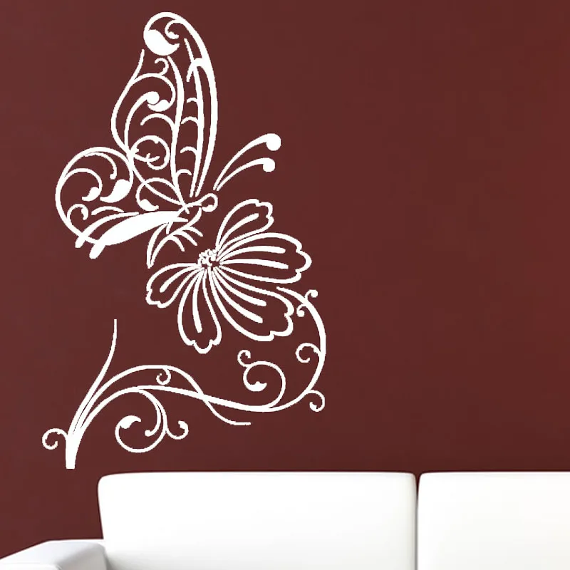 Nature Style Home Decoration Wall Sticker Butterflies Flower Living Room Removable Vinyl Art Wall Decal Natural Home Decor Olivia Decor Decor For Your Home And Office