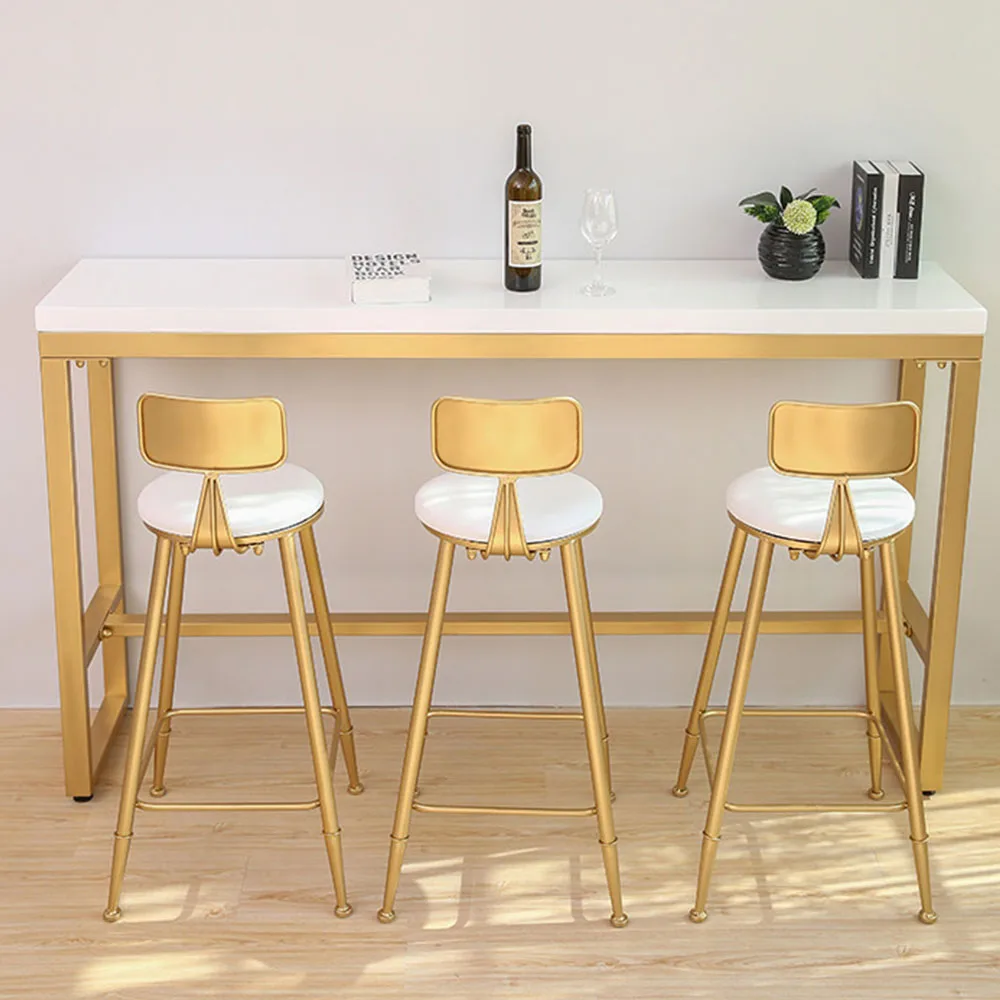 
Nordic iron gold bar stool simple home backrest chair high stool modern cafe bar chair 