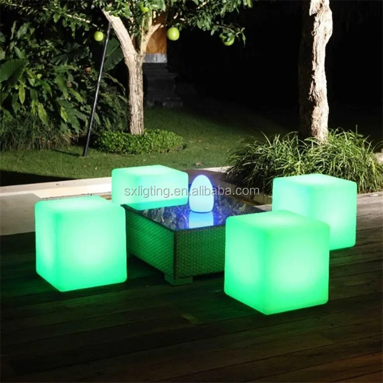 
LED Lounge Tisch remote control wireless rechargeable battery mood light rgb led cube 