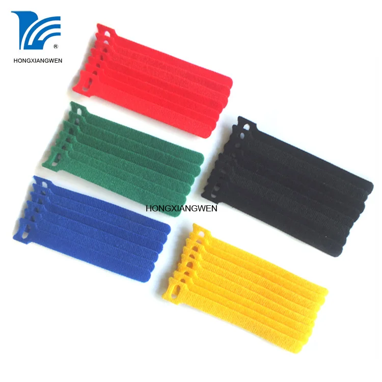 Colorful durable hook and loop cable tie nylon