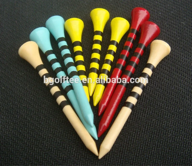 Special striped bamboo golf tee in various color different size