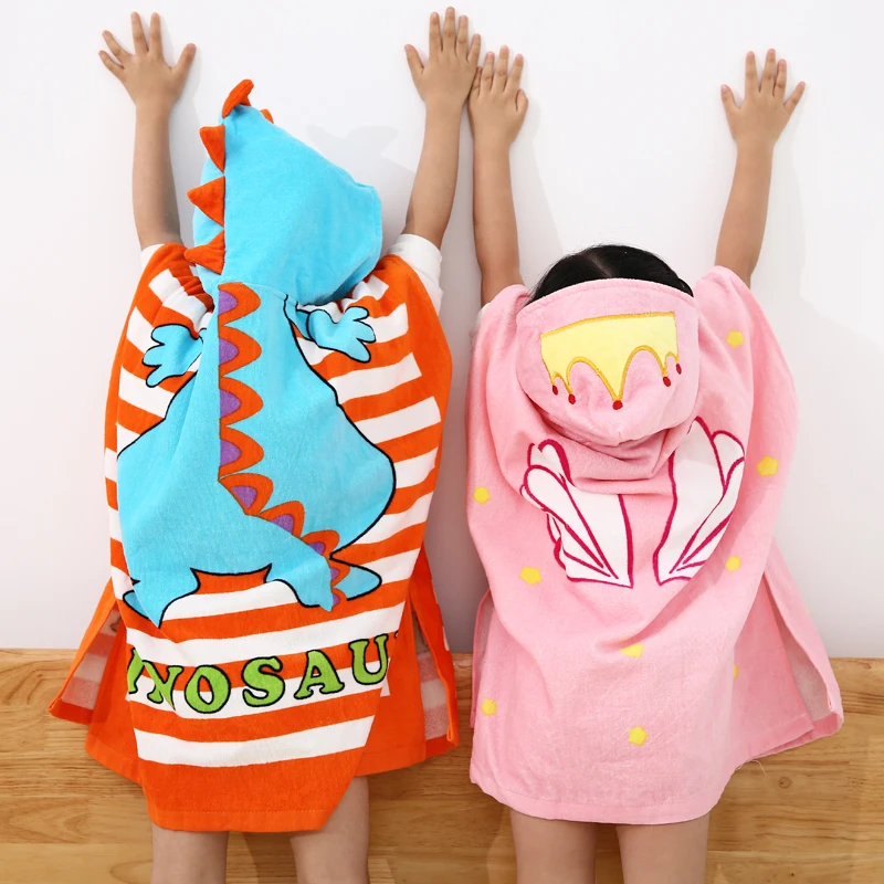 
custom microfiber Pullover kids towel surf poncho Bath Towel animal organic bamboo cotton Super Soft Cute baby hooded towel 