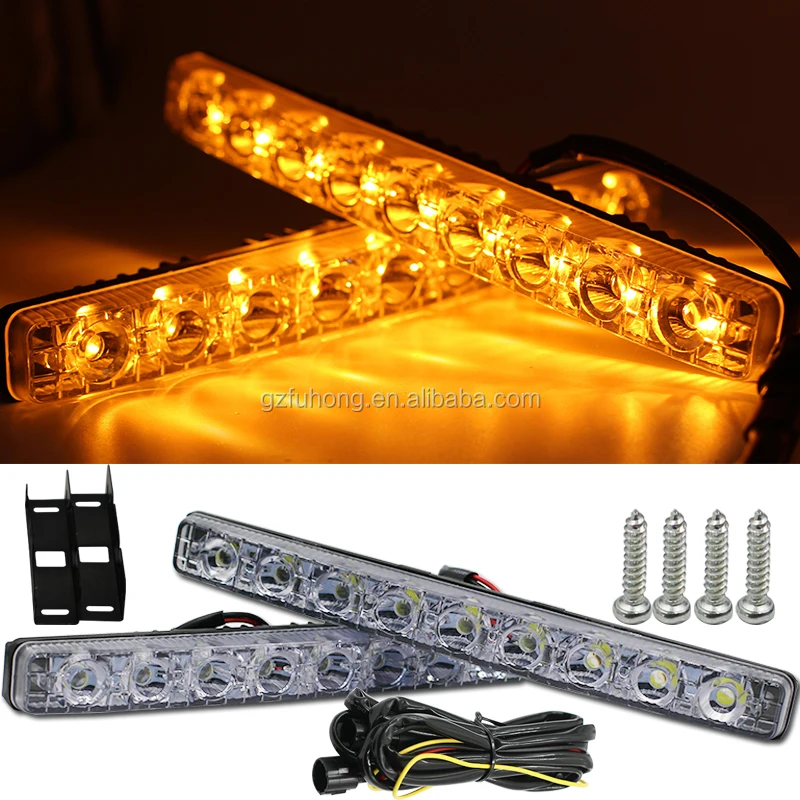 
12v white amber led daytime running light for drl led head lamp led turn signal light 