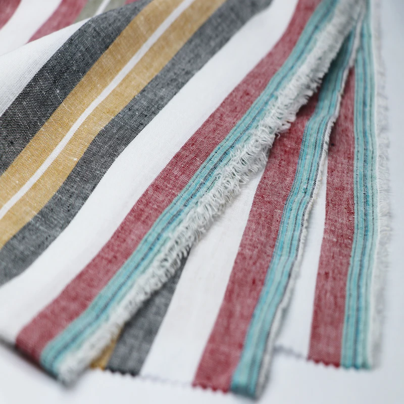 55% cotton 45% linen reactive yarn dyed fabric for clothes shirt pants dress